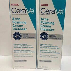 2 Pack of CeraVe Acne Foaming Cream Cleanser Acne Treatment 5oz EXP: 01/26